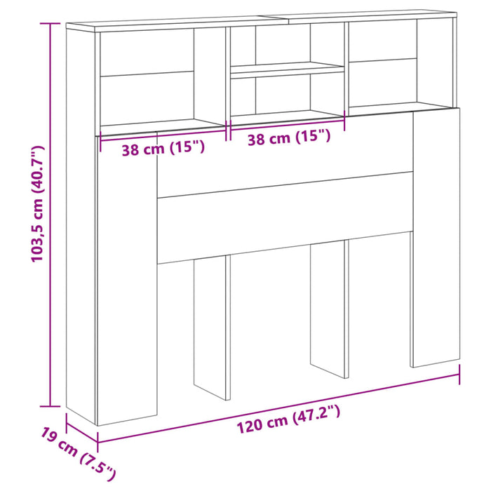 Dulap pentru tăblie Lemn Vechi 120x19x103,5 cm Lemn Tehnic