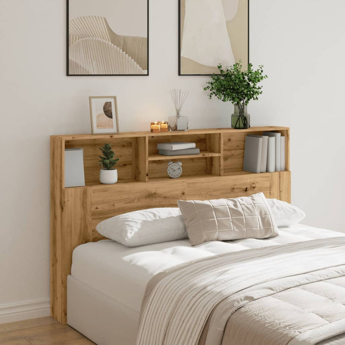 Headboard Cabinet Artisan Oak 160x19x103.5 cm Engineered Wood