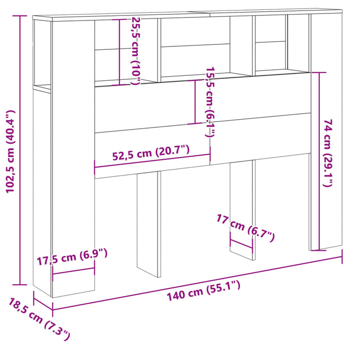 Dulap pentru tăblie Lemn Vechi 140x18,5x102,5 cm Lemn Tehnic