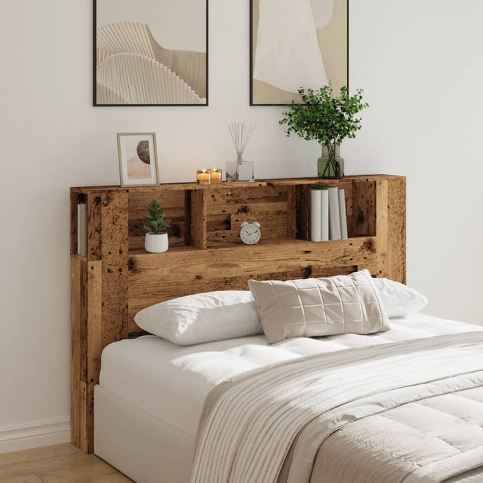 Headboard Cabinet Old Wood 160x18.5x103.5 cm Engineered Wood