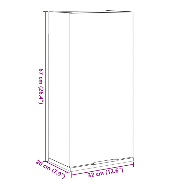 Настенный шкаф для ванной комнаты Бетон Серый 32x20x67 см