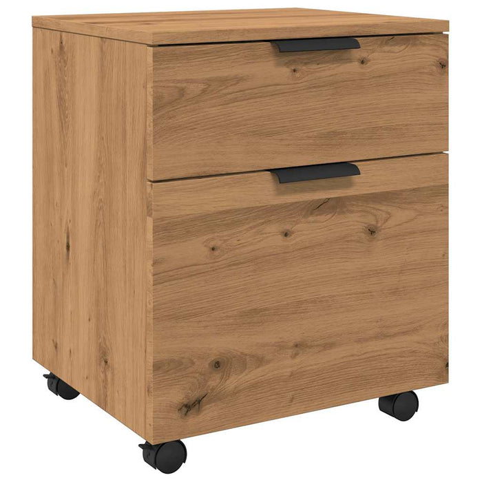 Mobile File Cabinet with Wheels Artisan Oak 45x38x54 cm Engineered Wood