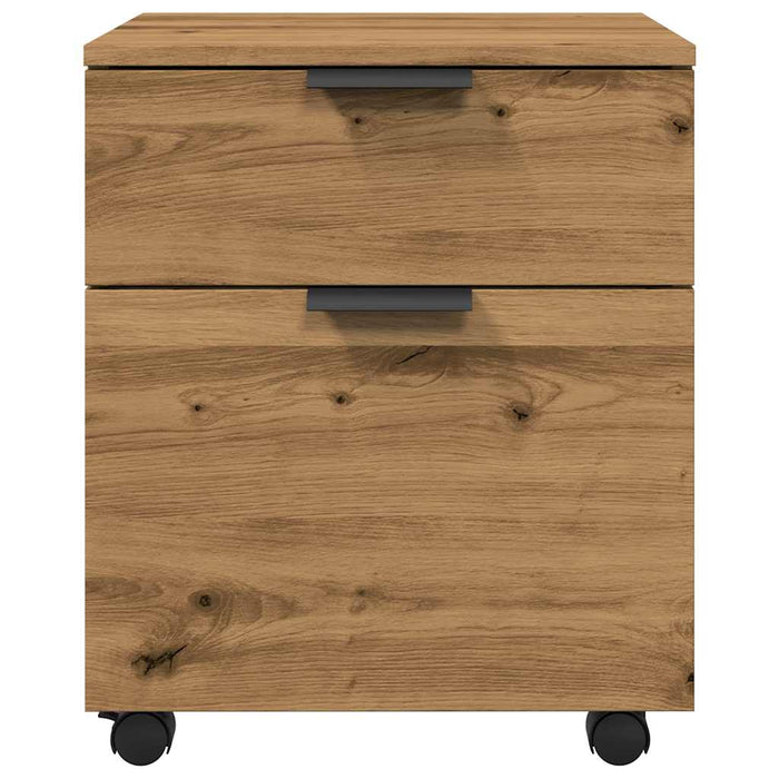 Mobile File Cabinet with Wheels Artisan Oak 45x38x54 cm Engineered Wood