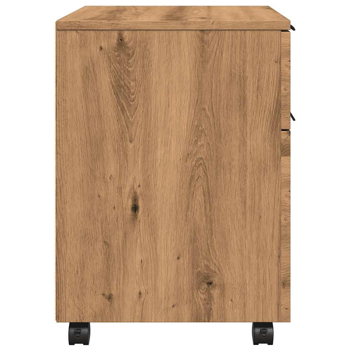 Mobile File Cabinet with Wheels Artisan Oak 45x38x54 cm Engineered Wood