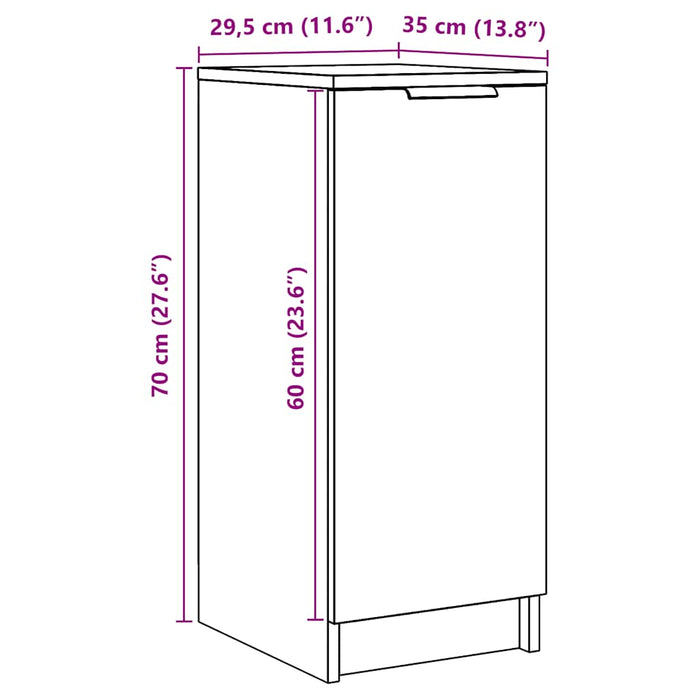 Shoe Cabinet Artisan Oak 29.5x35x70 cm Engineered Wood