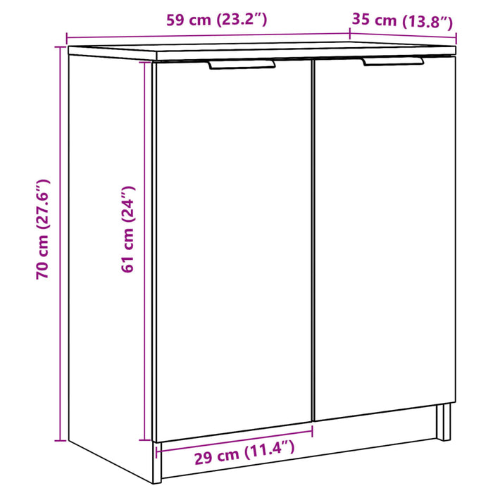 Шкаф для обуви Old Wood 59x35x70 см Инженерное дерево