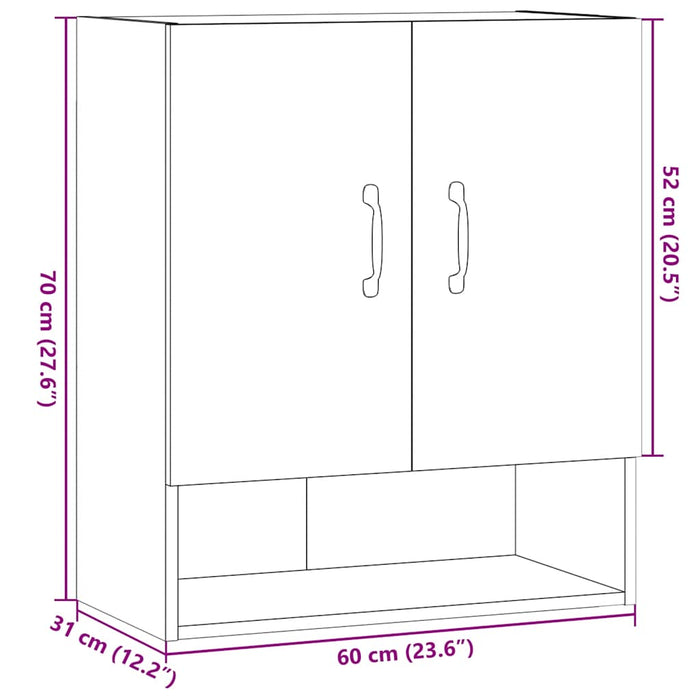 Wall Cabinet Artisan Oak 60x31x70 cm Engineered Wood