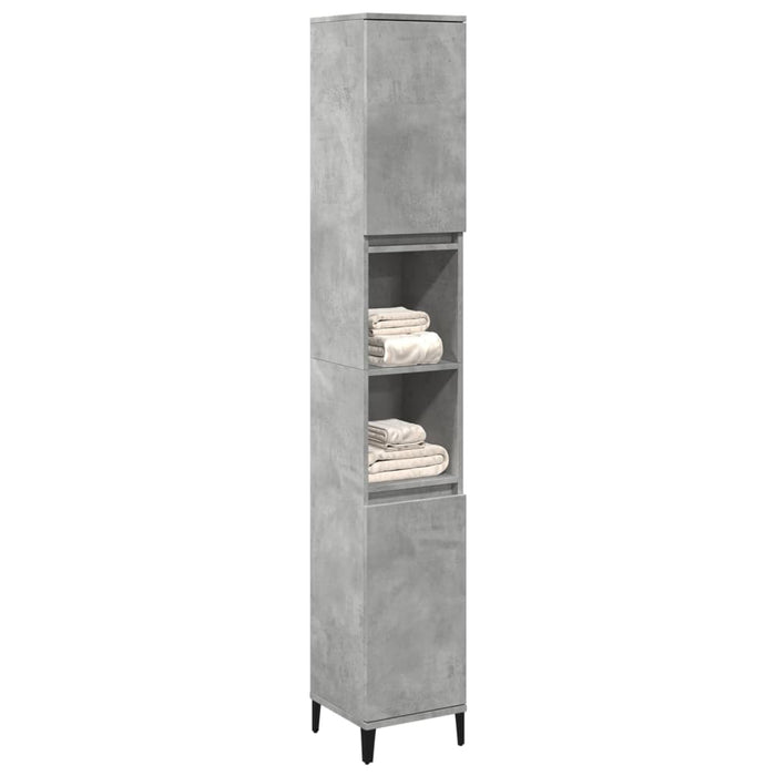 Bathroom Cabinet Concrete Grey 30x30x190 cm Engineered Wood