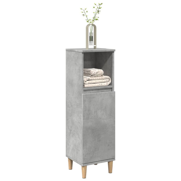 Bathroom Cabinet Concrete Grey 30x30x100 cm Engineered Wood