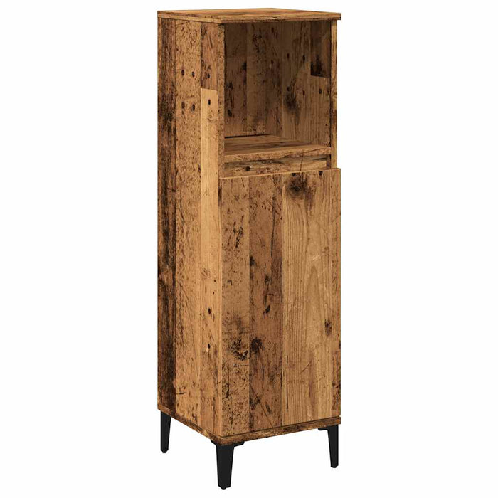 Bathroom Cabinet Old Wood 30x30x100 cm Engineered Wood