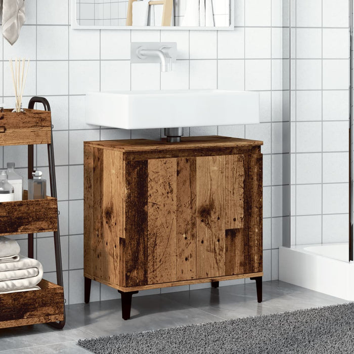 Sink Cabinet Old Wood 58x33x60 cm Engineered Wood