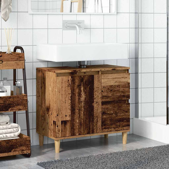 Sink Cabinet Old Wood 65x33x60 cm Engineered Wood