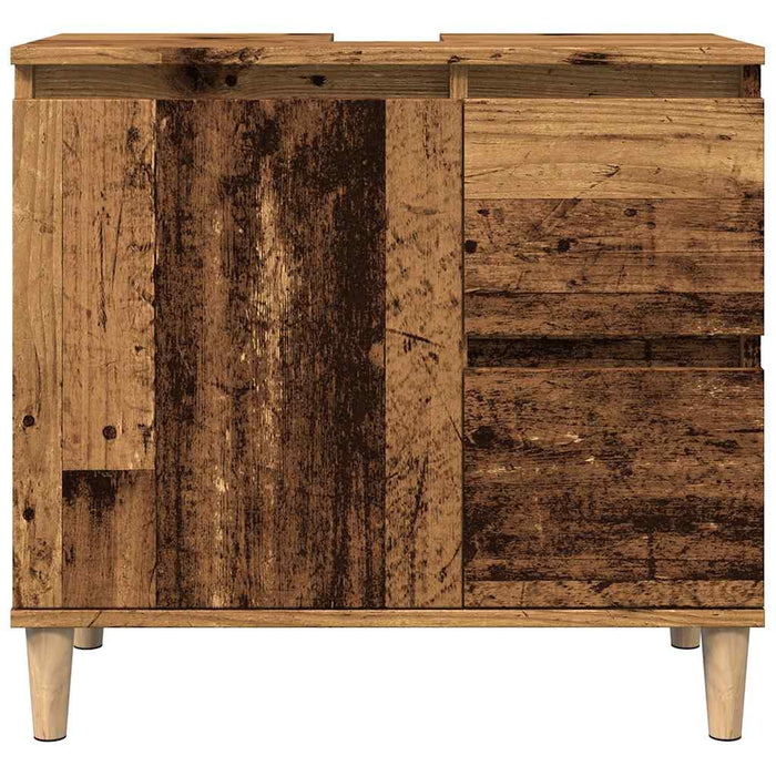 Sink Cabinet Old Wood 65x33x60 cm Engineered Wood