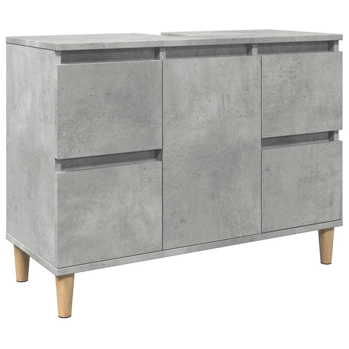 Sink Cabinet Concrete Grey 80x33x60 cm Engineered Wood