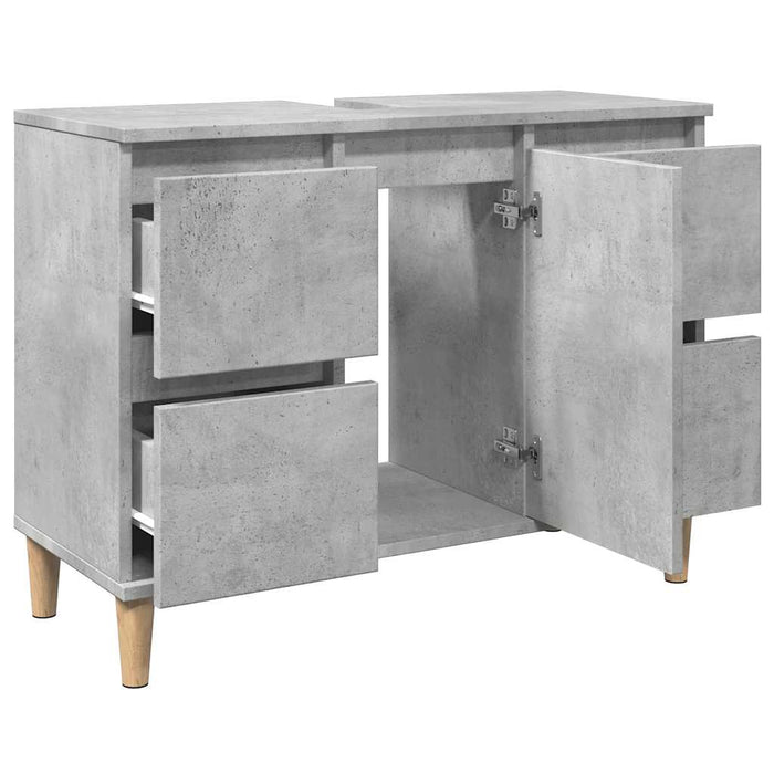 Sink Cabinet Concrete Grey 80x33x60 cm Engineered Wood