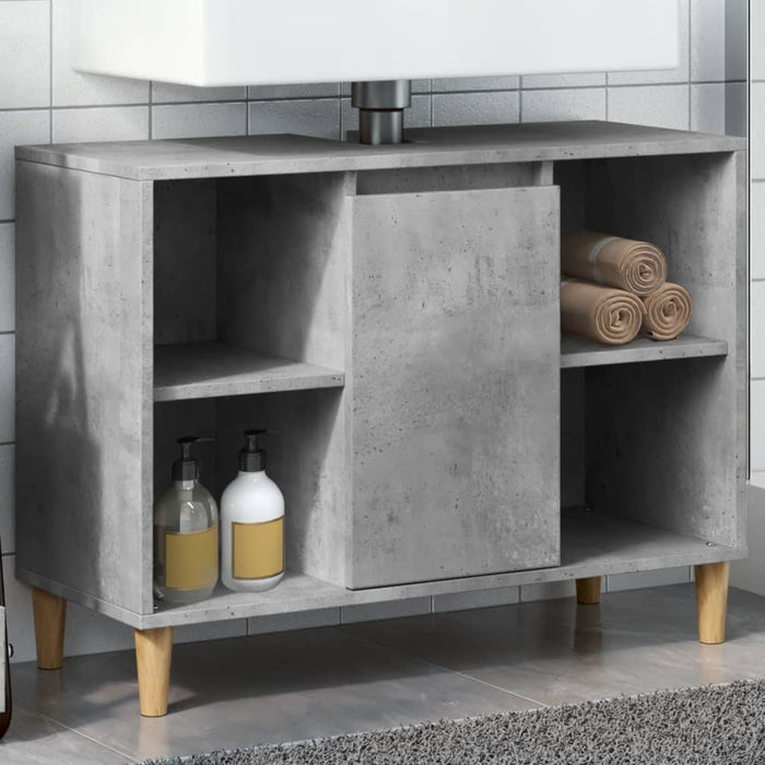 Bathroom Cabinet Concrete Grey 80x33x60 cm Engineered Wood