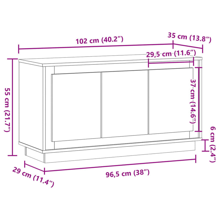 Бюфет Old Wood 102x35x55 cm Engineered Wood