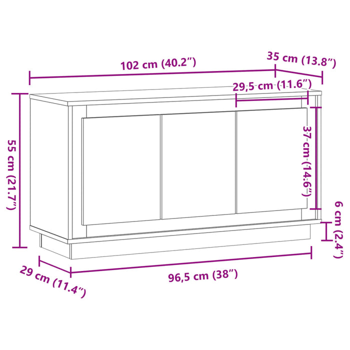 Буфет Artisan Oak 102x35x55 см Инженерная древесина