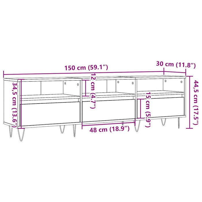 TV Cabinet Old Wood 150x30x44.5 cm Engineered Wood