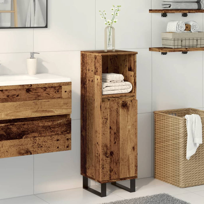 Bathroom Cabinet Old Wood 30x30x100 cm Engineered Wood