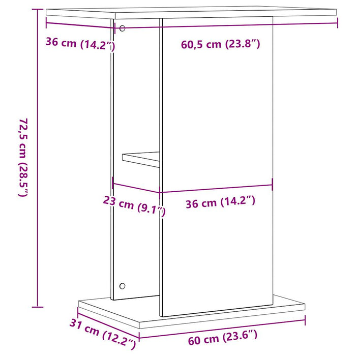 Подставка для аквариума, старое дерево, 36x60,5x72,5 см, композитная древесина