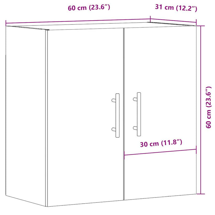 Стенен Шкаф Старо Дърво 60x31x60 см Инженерно Дърво