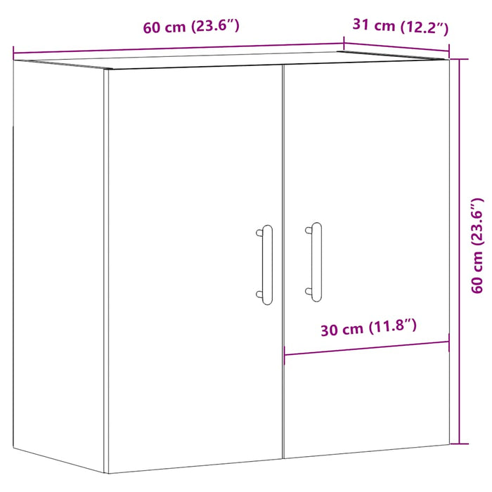 Wall Cabinet Old Wood 60x31x60 cm Engineered Wood