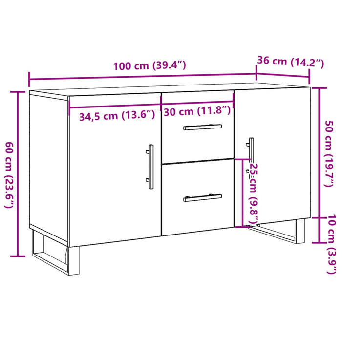 Бюфет Old Wood 100x36x60 cm Engineered Wood