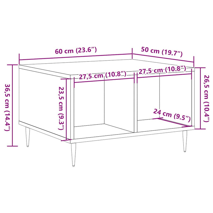 Masuta de cafea Lemn Vechi 60x50x36,5 cm Lemn de Inginerie