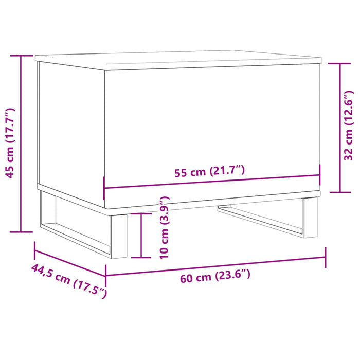 Masuta de cafea Lemn Vechi 60x44,5x45 cm Lemn de Inginerie