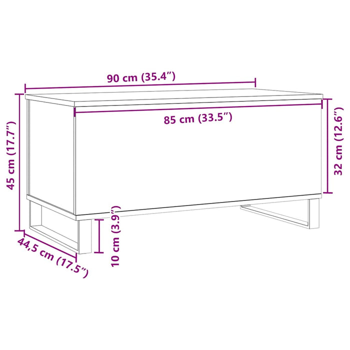 Masuta de cafea Lemn Vechi 90x44,5x45 cm Lemn de Inginerie