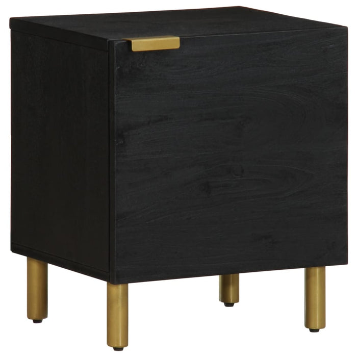 Bedside Cabinet Black 40x33x46 cm Solid Wood Mango