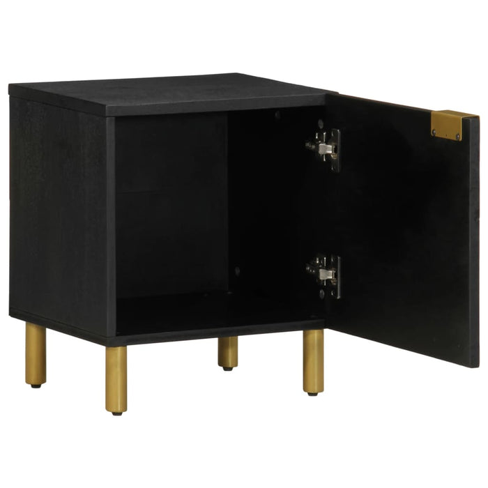 Bedside Cabinet Black 40x33x46 cm Solid Wood Mango