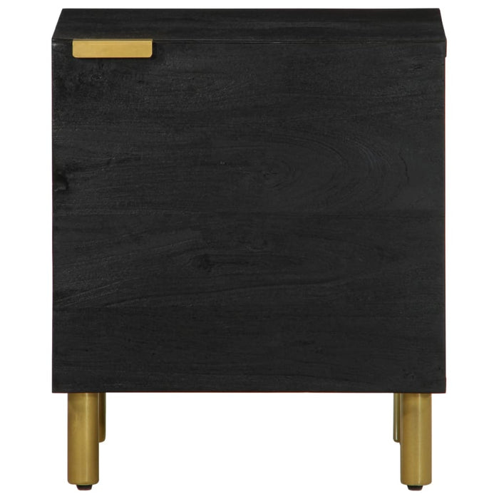 Bedside Cabinet Black 40x33x46 cm Solid Wood Mango