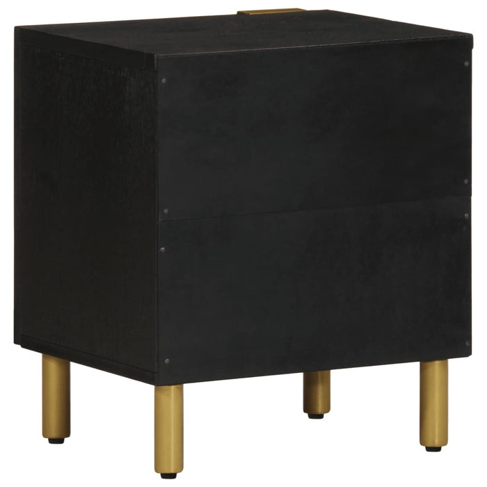 Bedside Cabinet Black 40x33x46 cm Solid Wood Mango