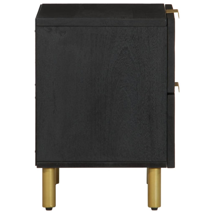 Bedside Cabinet Black 40x33x46 cm Solid Wood Mango