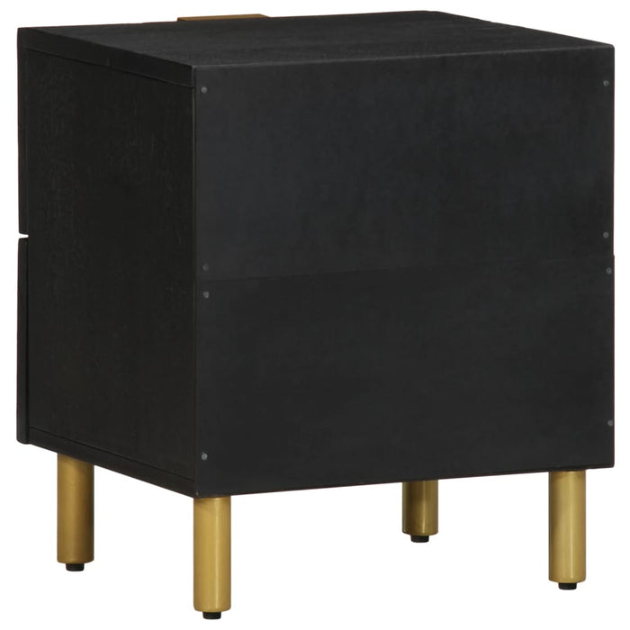 Bedside Cabinet 2 pcs Black 40x33x46 cm Solid Wood Mango