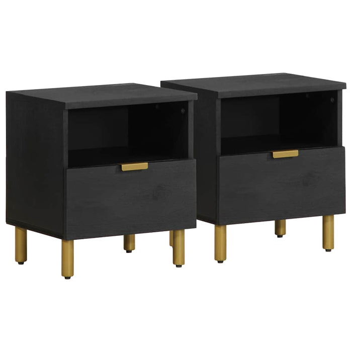 Bedside Cabinet Black 40x33x46 cm Engineered Wood