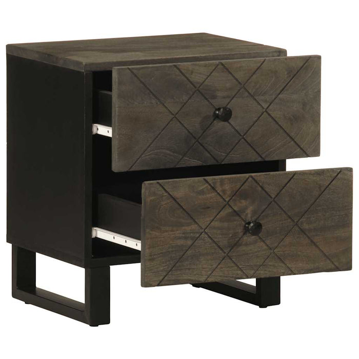 Bedside Cabinets 2 pcs Black 40x33x46 cm Solid Wood Mango