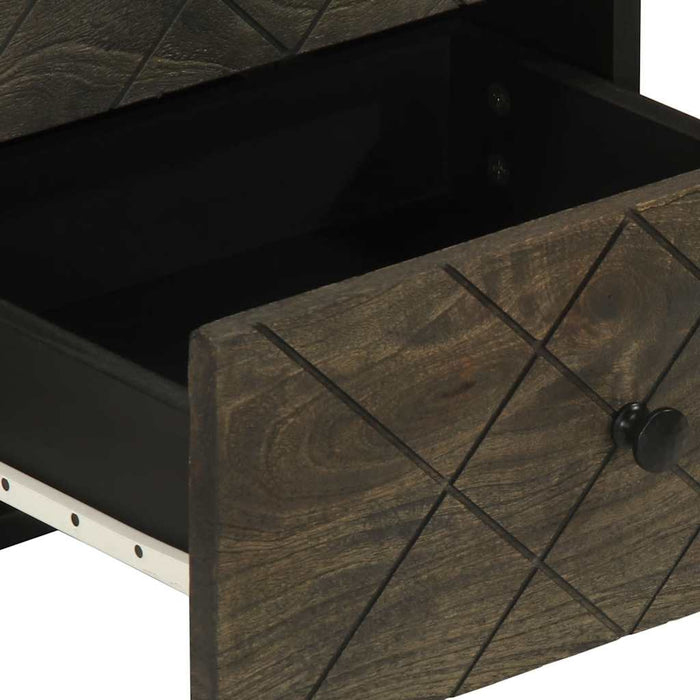 Bedside Cabinets 2 pcs Black 40x33x46 cm Solid Wood Mango