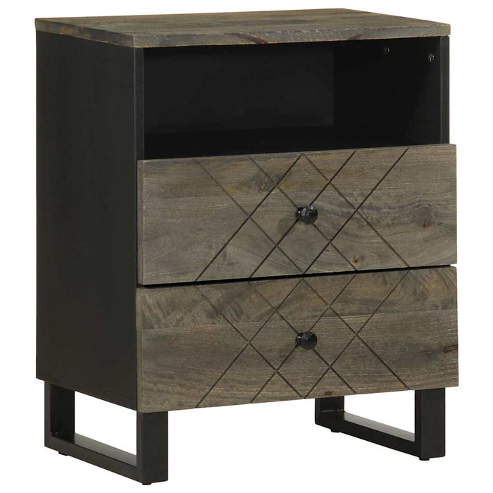 Bedside Cabinet Black 50x33x62 cm Solid Wood Mango