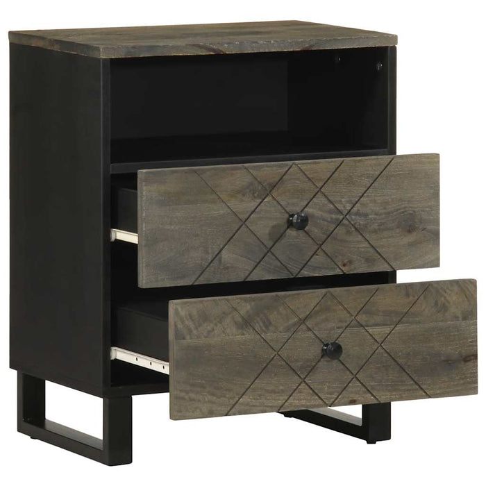 Bedside Cabinet Black 50x33x62 cm Solid Wood Mango