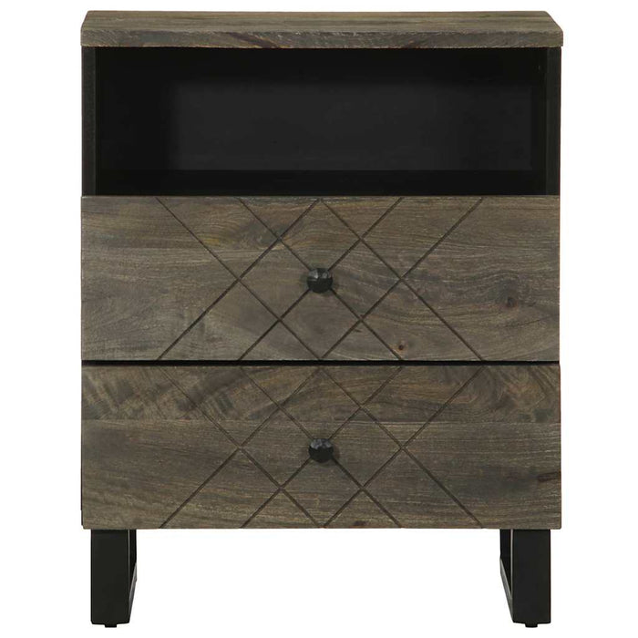 Bedside Cabinet Black 50x33x62 cm Solid Wood Mango