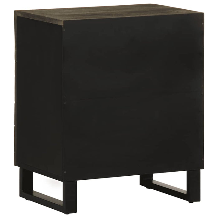 Bedside Cabinet Black 50x33x60 cm Solid Wood Mango