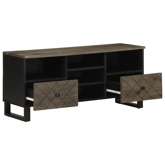 TV Cabinet Black 100x33x46 cm Solid Wood Mango