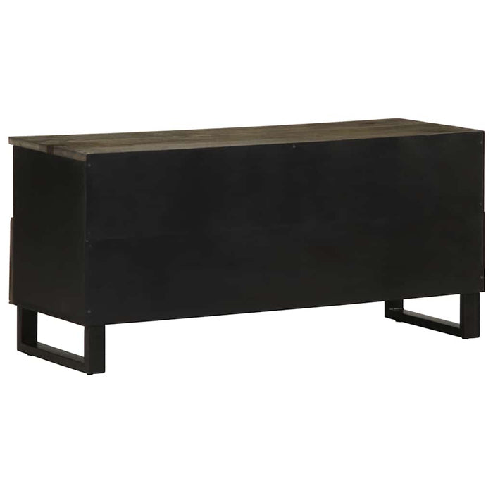 TV Cabinet Black 100x33x46 cm Solid Wood Mango