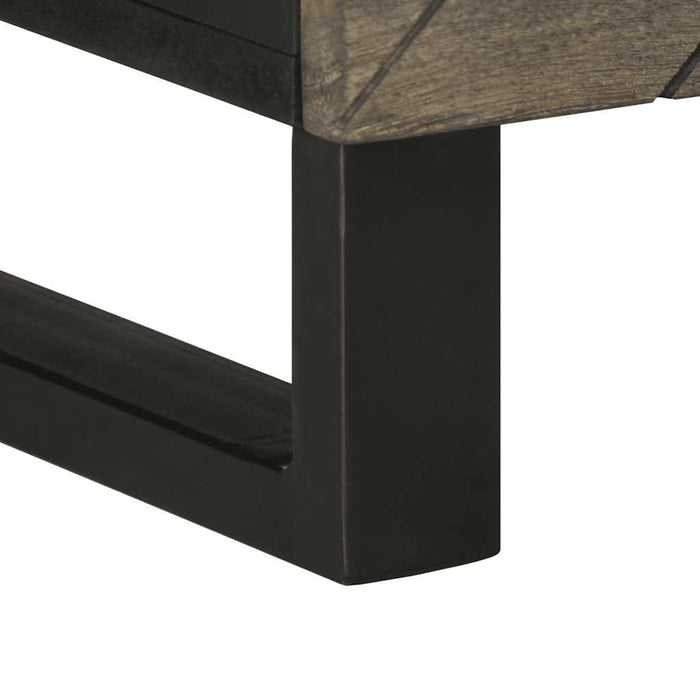 TV Cabinet Black 100x33x46 cm Solid Wood Mango