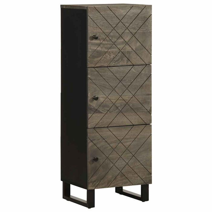 Highboard Black 40x33x110 cm Масивно дърво Манго