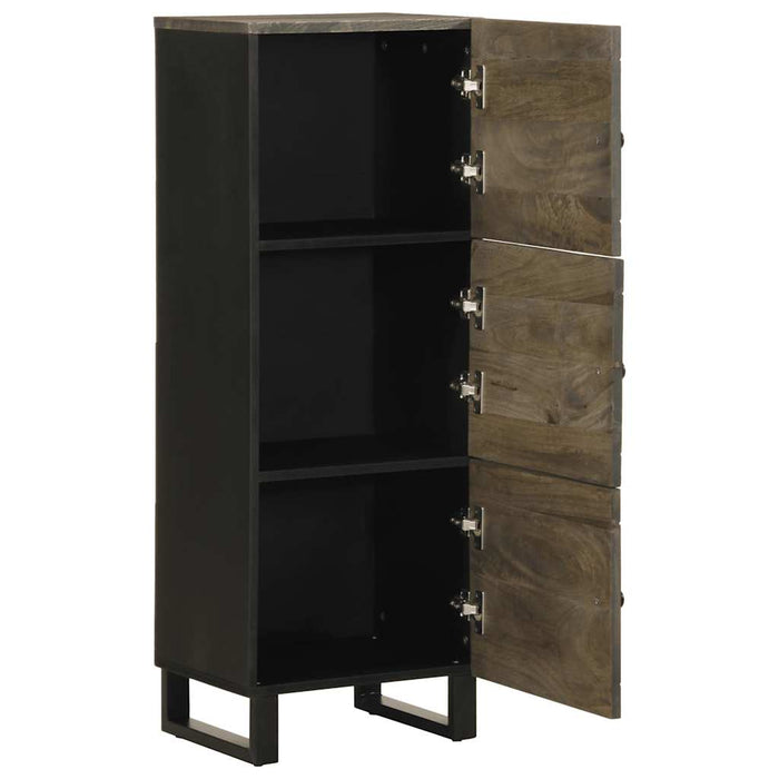 Highboard Black 40x33x110 cm Масивно дърво Манго