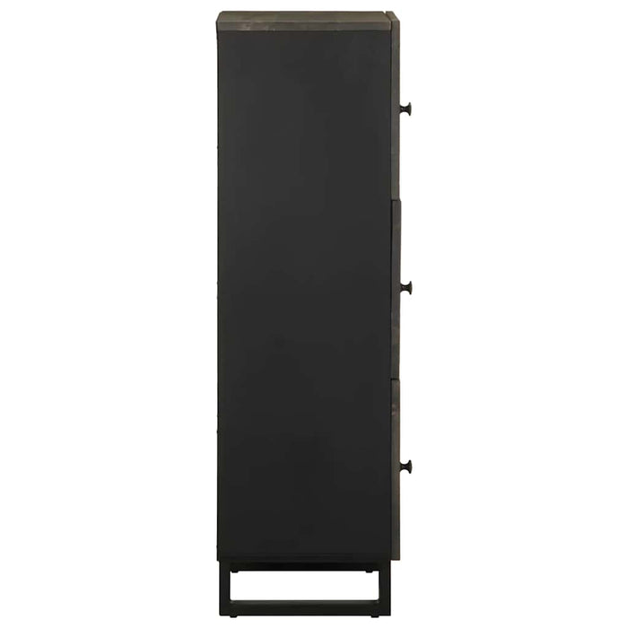 Highboard Black 40x33x110 cm Масивно дърво Манго